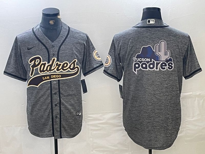 Men San Diego Padres Blank Grey Jointly 2024 Nike MLB Jersey style 5